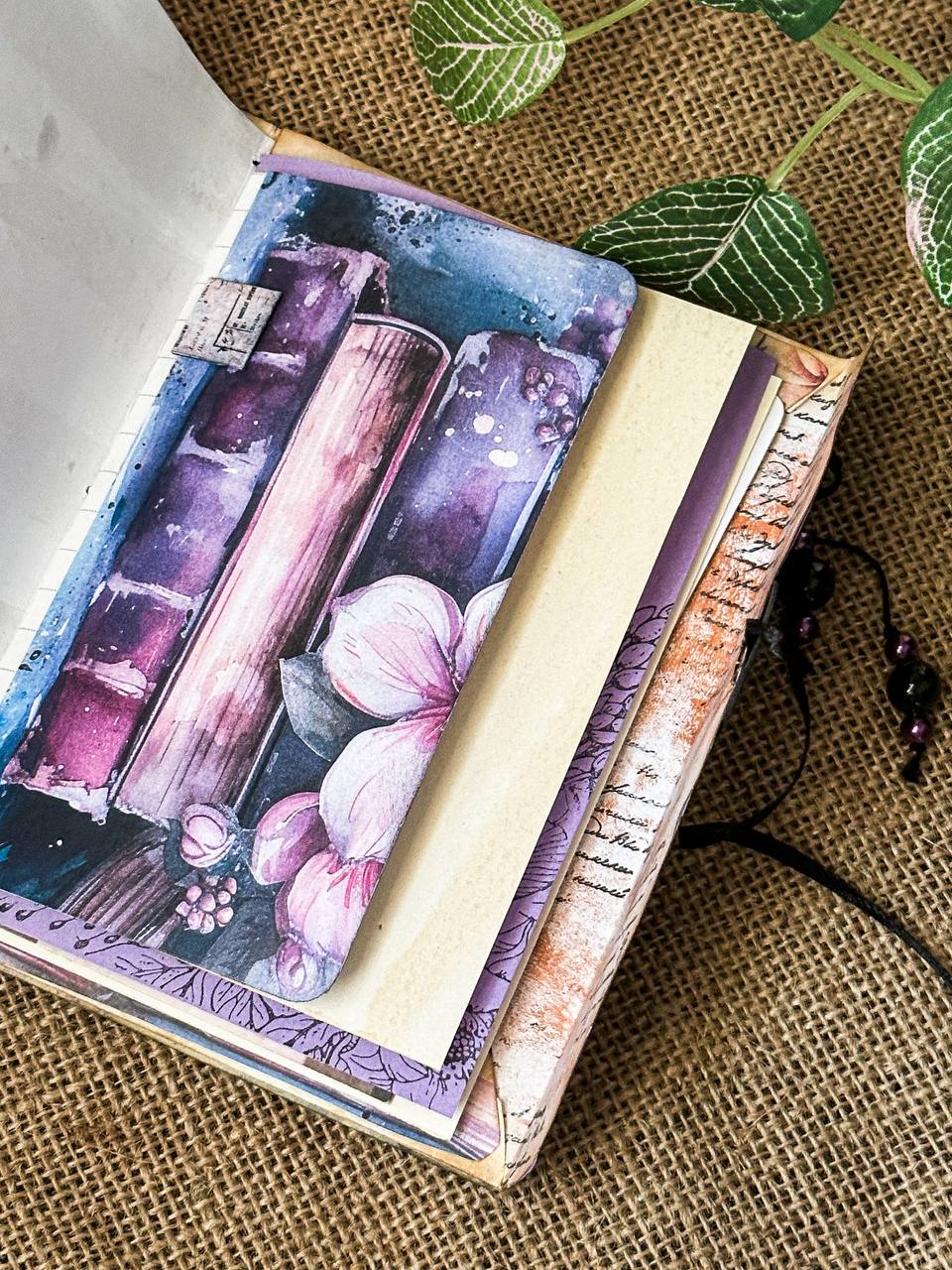 Purple & Black Butterflies mini envelope journal