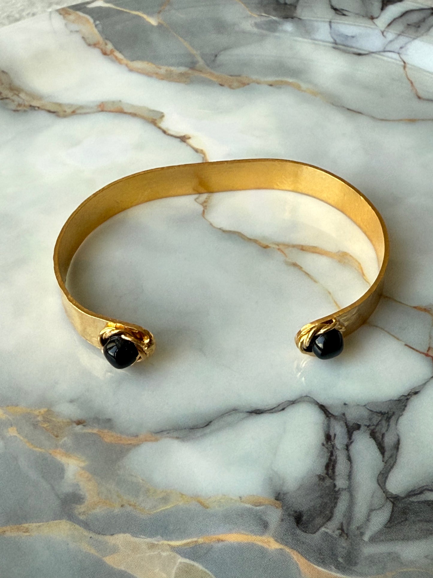 ✨ Murano Glass Evil Eye Bangle – 3 Micron Gold-Plated