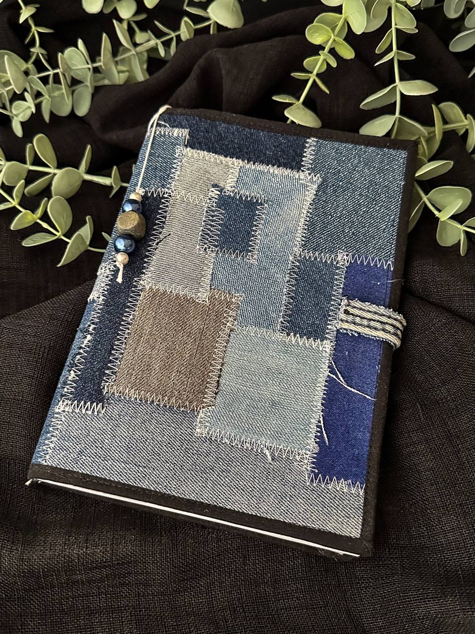 Handmade Denim Mosaic Journal – Stitched & Unique