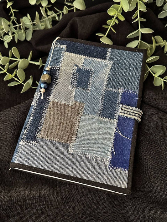 Handmade Denim Mosaic Journal – Stitched & Unique