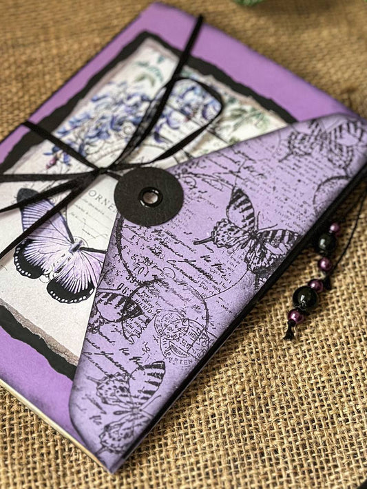 Purple & Black Butterflies mini envelope journal