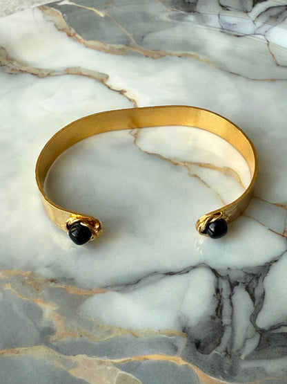 ✨ Murano Glass Evil Eye Bangle – 3 Micron Gold-Plated