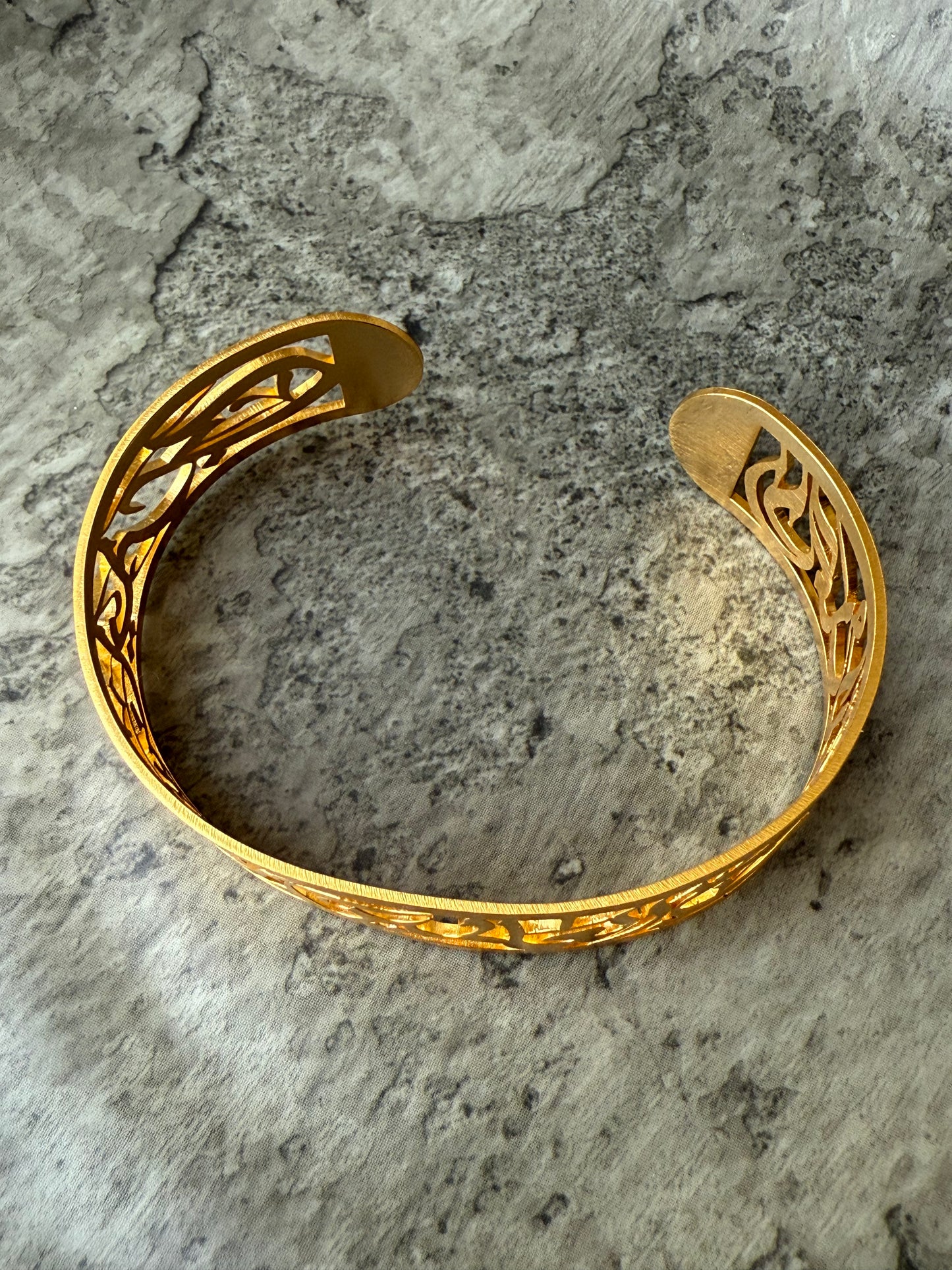 ✨ “Alhamdulillah Always” Arabic Bangle – 3 Micron Gold-Plated