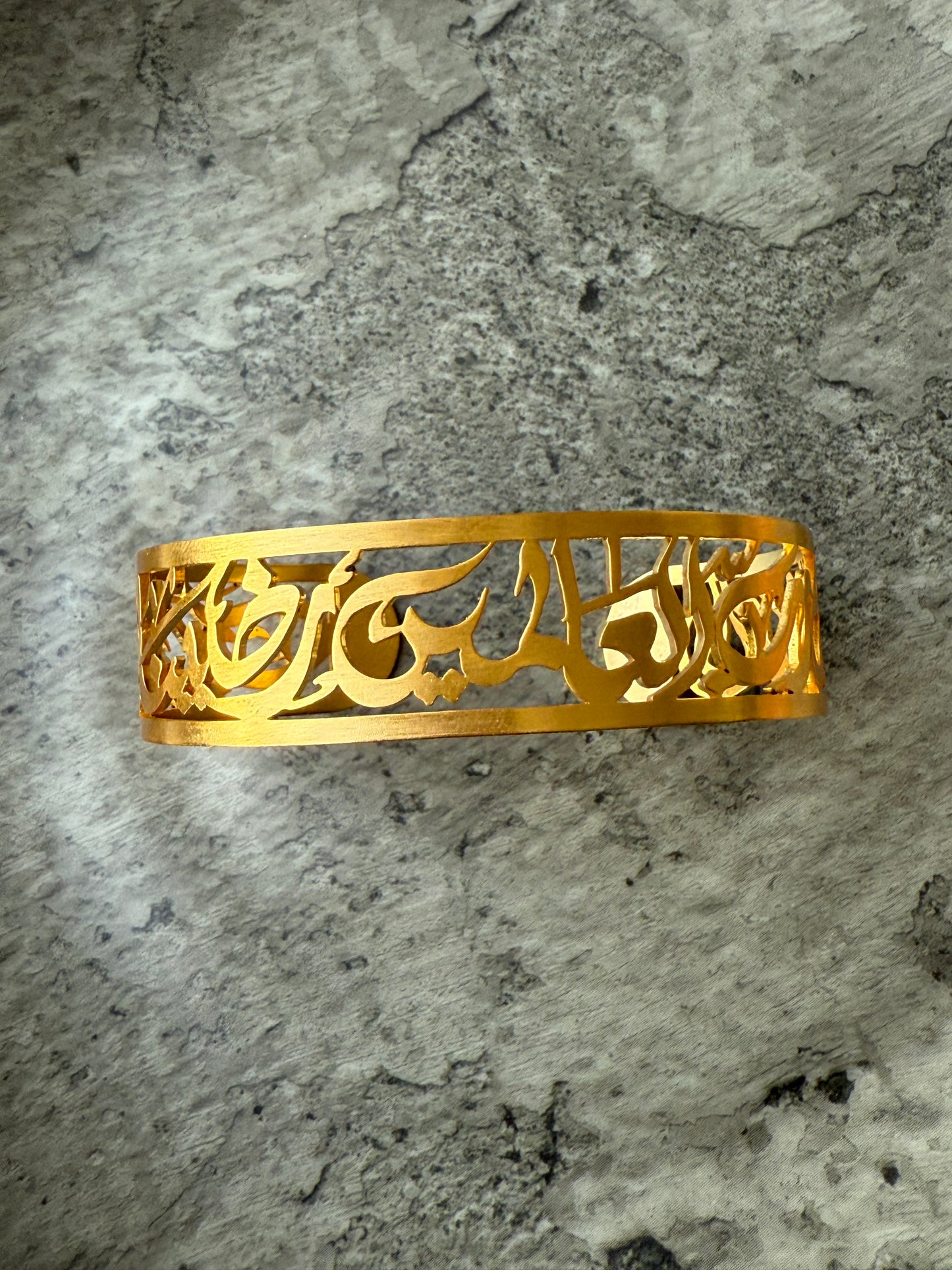 ✨ “Alhamdulillah Always” Arabic Bangle – 3 Micron Gold-Plated
