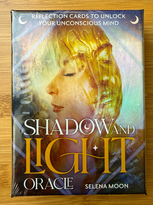 Shadow and Light Oracle Deck by Selena Moon, featuring reflection cards to unlock the unconscious mind, part of the Spiritual Tools collection at Suzy’s Treasures.