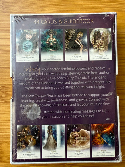 Star Temple Oracle Deck by Suzy Cherub, a 44-card intuitive deck inspired by Pleiadian wisdom and feminine star energy, part of the Spiritual Tools collection by Suzys Treasures.
