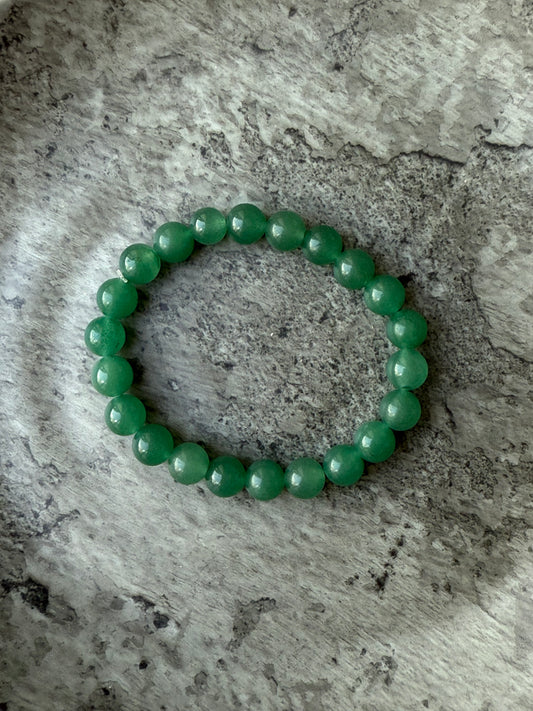Green Aventurine round beads bracelet from Suzys Treasures – crystal for abundance, luck, and emotional balance