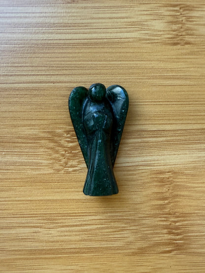 Green Aventurine angel crystal carving on a wooden background – Suzy's Treasures

